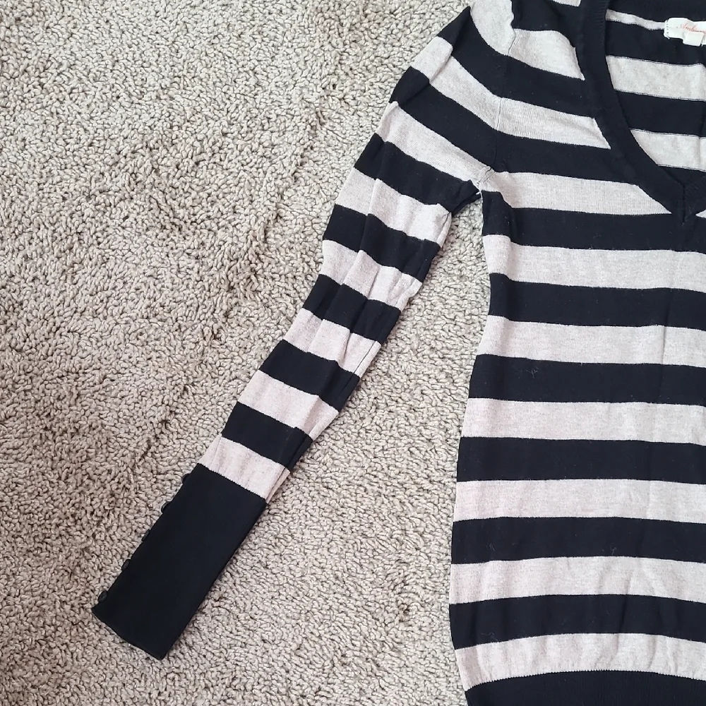 Ambiance Striped V-Neck Sweater